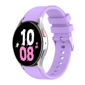 Silicone Strap 'Perfect Fit', lilac, on a watch, 3/4 front view