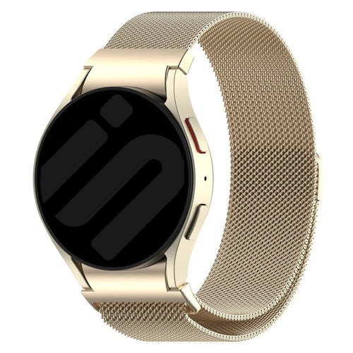 Milanese Strap 'One Push', champagne, on a watch, 3/4 front view