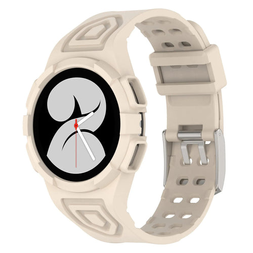 Silicone Strap with Frame, on a watch, 3/4 front view