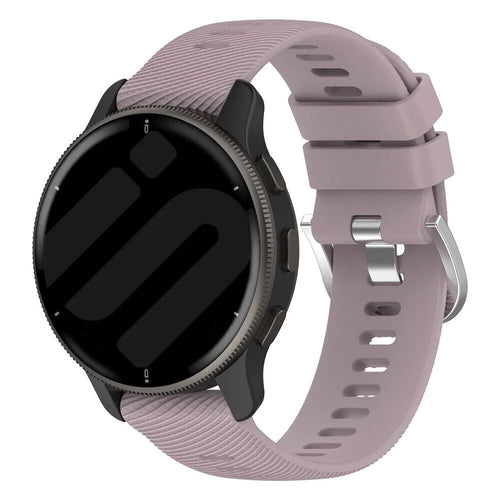 Silicone Strap, violet, on a watch, 3/4 front view