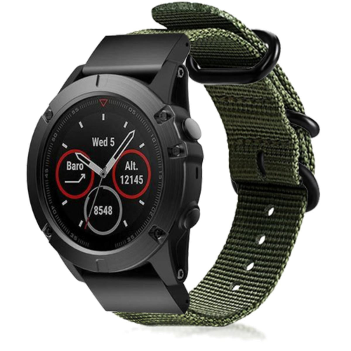 Garmin Fenix 7 Nylonarmband mit Schnallenverschluss (Grün)