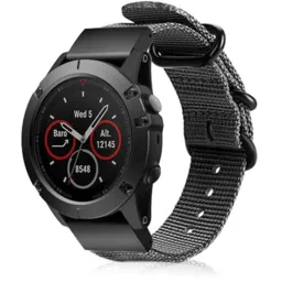 Bracelet nylon á boucle Garmin Instinct 3 - 45mm (gris)