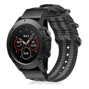 Garmin Fenix 8 Pro - 47mm Nylon Strap with Buckle (Black/Grey)