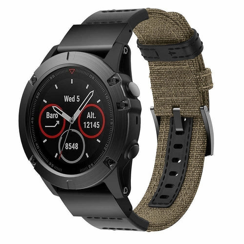 Garmin Tactix 8 - 47mm Nylon Hybrid-Armband (Beige)