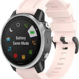 Silicone Strap, light pink, on a watch, 3/4 front view