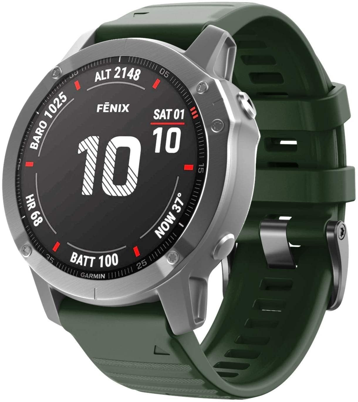 Garmin D2 Mach 2 - 51mm Silicone Strap (Dark Green)