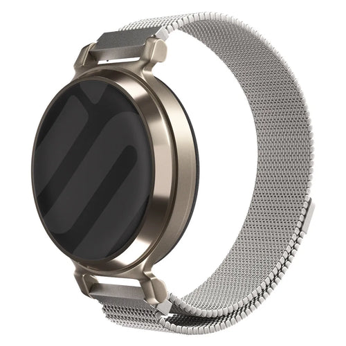 Milanese Strap, starlight, on a watch, 3/4 front view