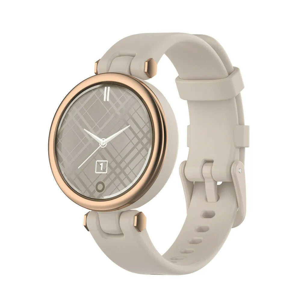 Silicone Strap, grey, on a watch, 3/4 front view