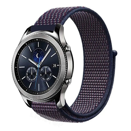 Nylon Strap, indigo, on a watch, 3/4 front view