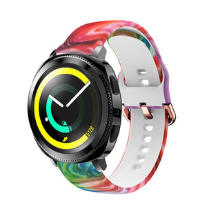 Print Silicone Strap, on a watch, 3/4 front view