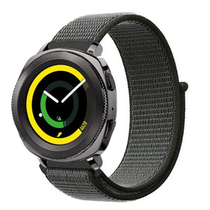 Nylon Strap, green, on a watch, 3/4 front view