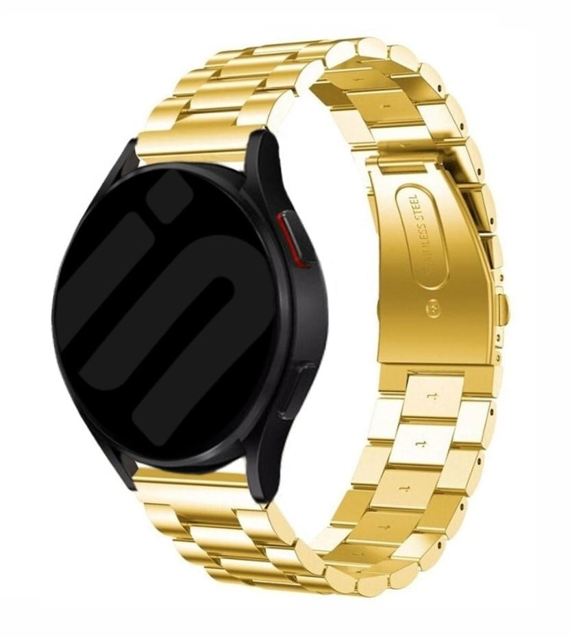 Steel Strap, gold, on a watch, 3/4 front view