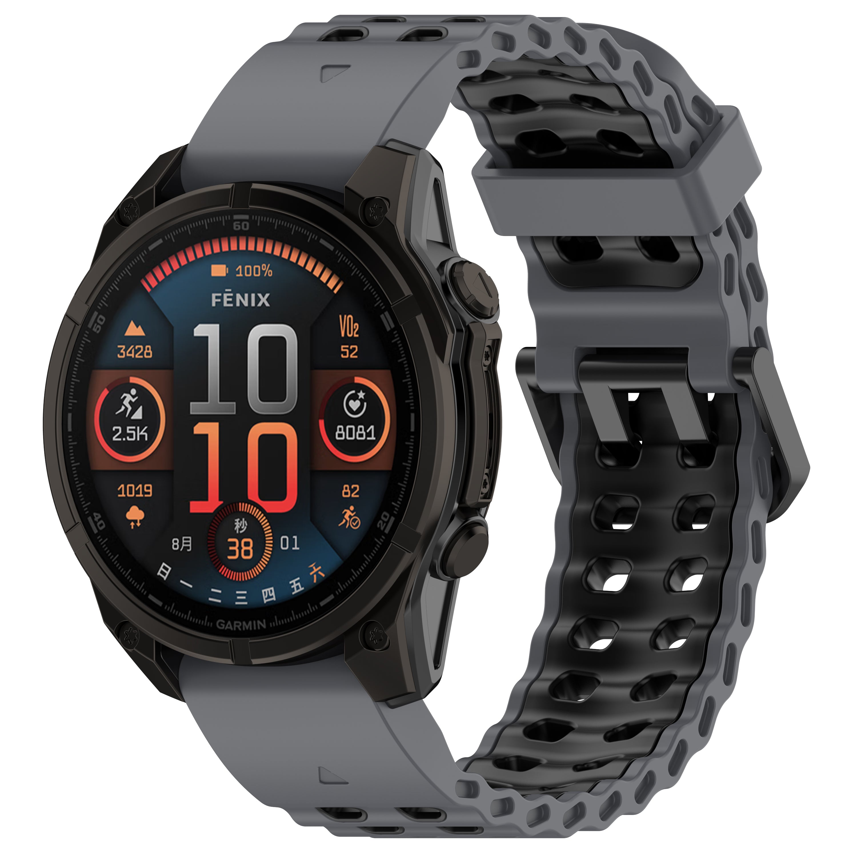 Garmin Epix Gen 2 Wave Sport Strap (Dark Grey/Black)