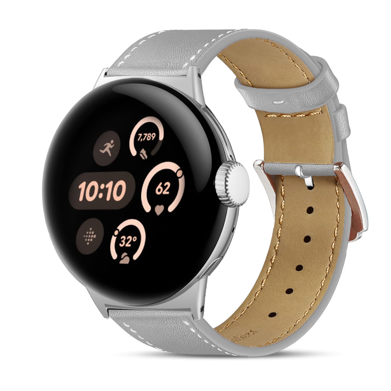 Google Pixel Watch 4 - 45mm Modern Leather Strap (Grey)