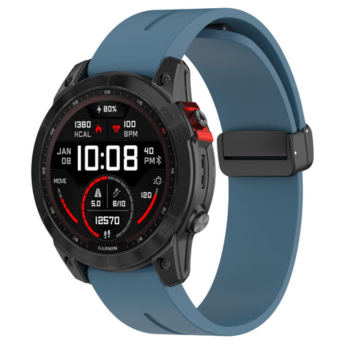 Correa silicona con hebilla-D Garmin Fenix 8 - 51mm (gris azulado)