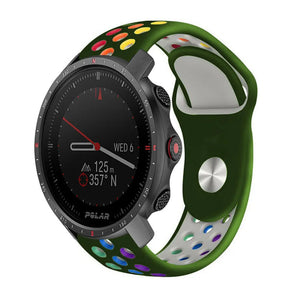 Silicone Sport Strap, on a watch, 3/4 front view