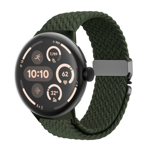 Correa trenzada con hebilla-P Google Pixel Watch 3 - 45mm (verde)