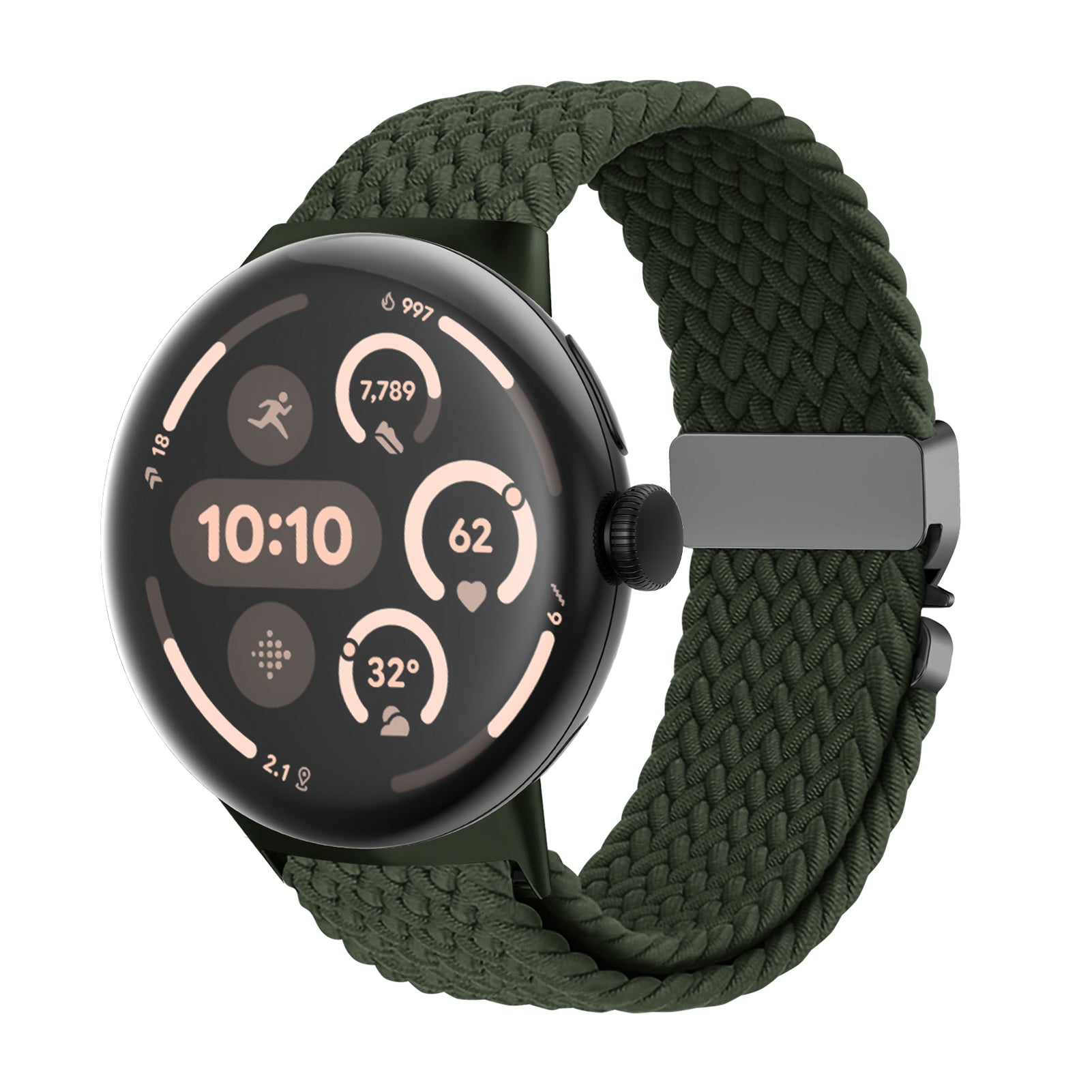 Correa trenzada con hebilla-P Google Pixel Watch 3 - 45mm (verde)