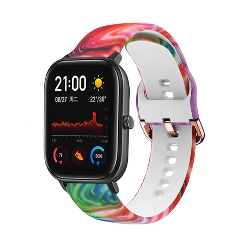 Print Silicone Strap, on a watch, 3/4 front view