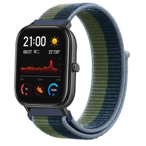 Nylon Strap, moss green, on a watch, 3/4 front view
