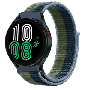 Nylon Strap, moss green, on a watch, 3/4 front view