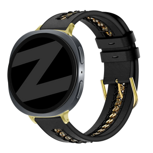 Bandz Samsung Galaxy Watch 8 - 44mm Leather Strap 'Chains' (Black)