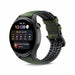 Bracelet silicone/cuir Huawei Watch 3 (Pro) (noir/vert)