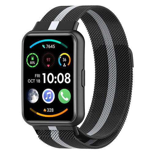 huawei-watch-fit-2-milanaise-armband-schwarz-silbe