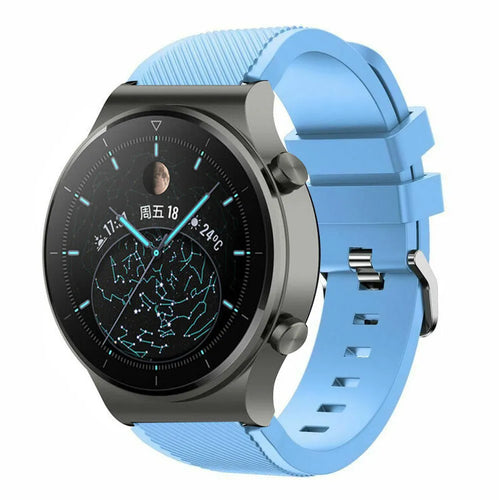 Twill Silicone Strap, on a watch, 3/4 front view