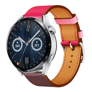 Leather Strap 'Duo', on a watch, 3/4 front view