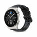 Bracelet silicone/cuir Huawei Watch GT 3 Pro 46mm (noir)