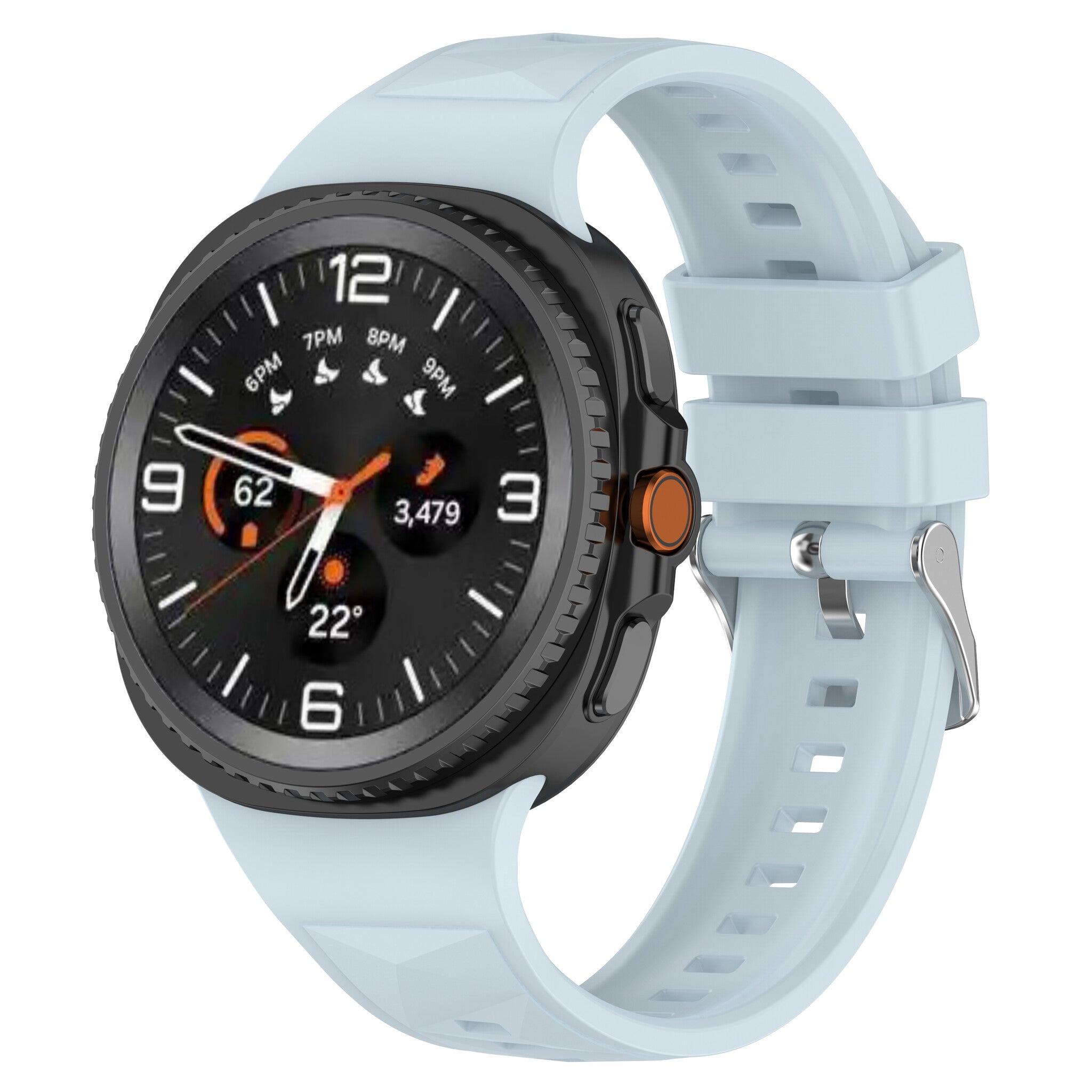 Samsung Galaxy Watch 8 - 40mm Diamant Silikonarmband (Hell Blau)