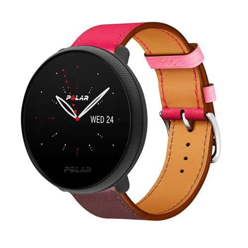 Leather Strap 'Duo', on a watch, 3/4 front view