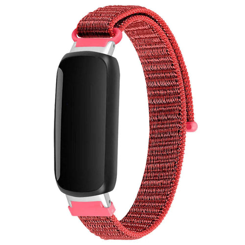 Nylon Strap, red, on a watch, 3/4 front view