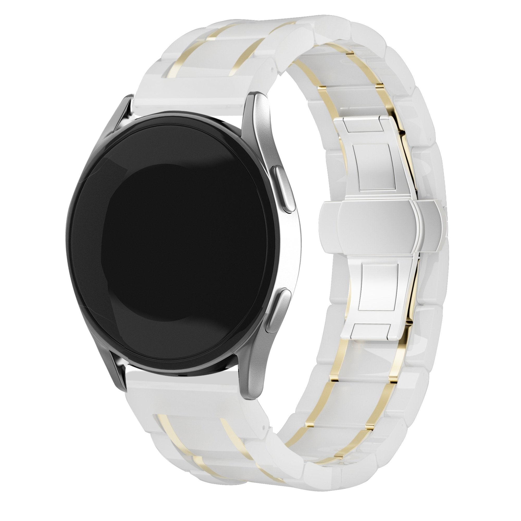 Samsung Galaxy Watch 6 Classic 47mm Keramik Gliederarmband (Weiß/Gold)