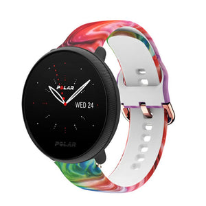 Print Silicone Strap, on a watch, 3/4 front view