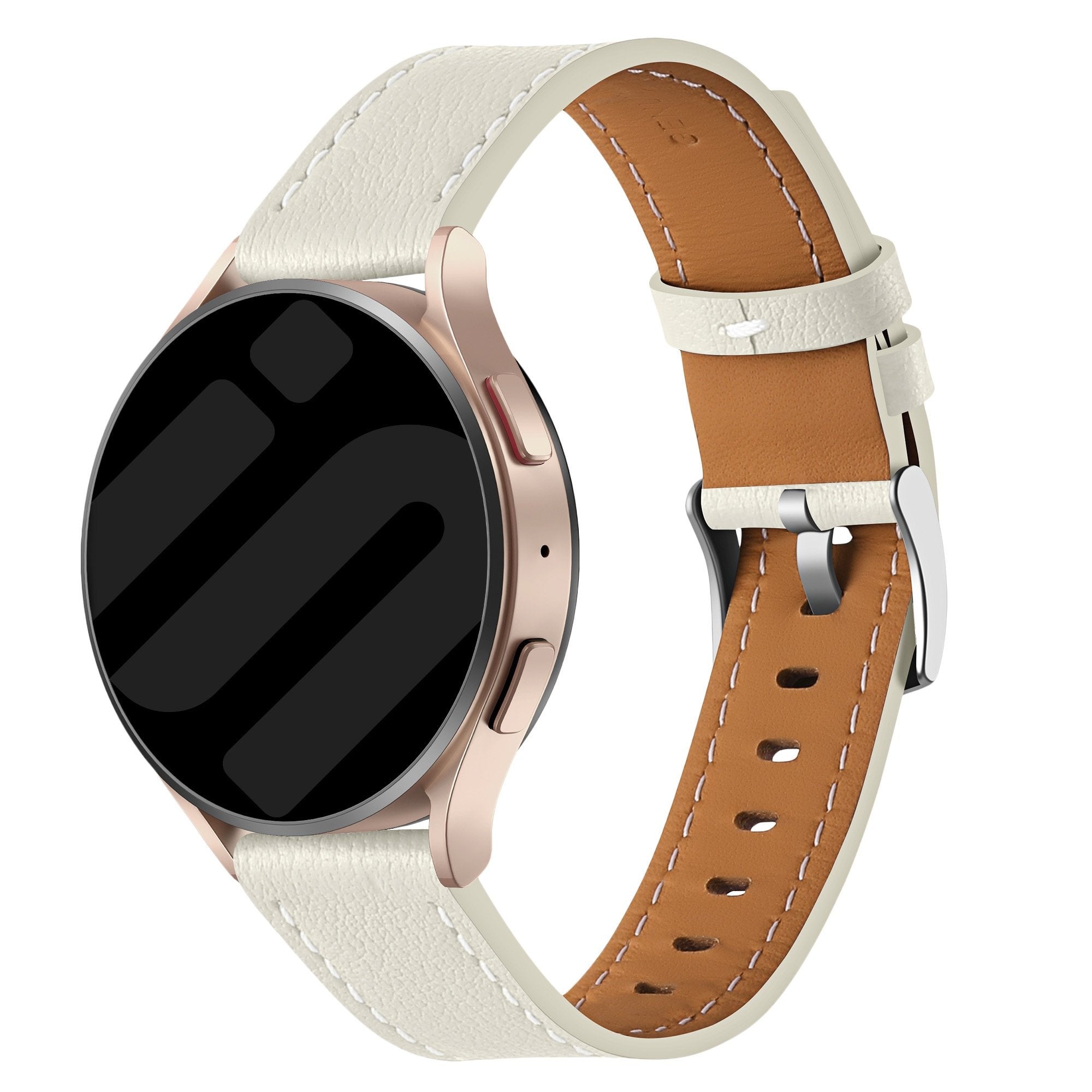 Amazfit Active 'One Push' Leather Strap (Beige)