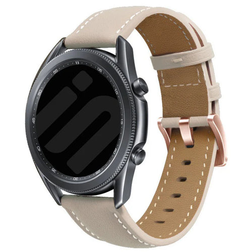 Correa de cuero Oppo Watch X2 Mini (beige)
