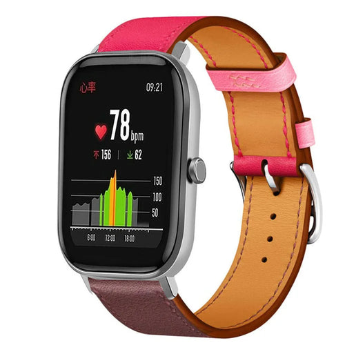 Leather Strap 'Duo', on a watch, 3/4 front view