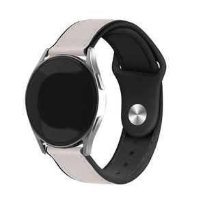 Suunto vertikaler Leder Hybrid-Armband (weiß)