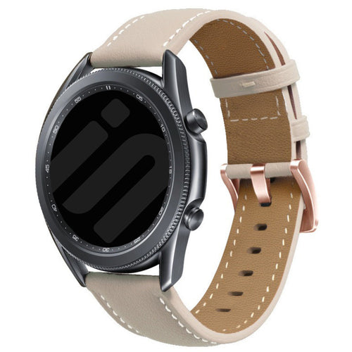Bracelet cuir Huawei Watch 5 - 42mm (beige)