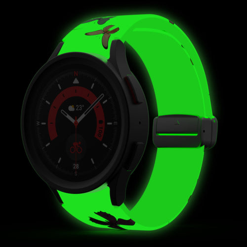 Silicone Magnetic Patterned Strap, on a watch, 3/4 front view