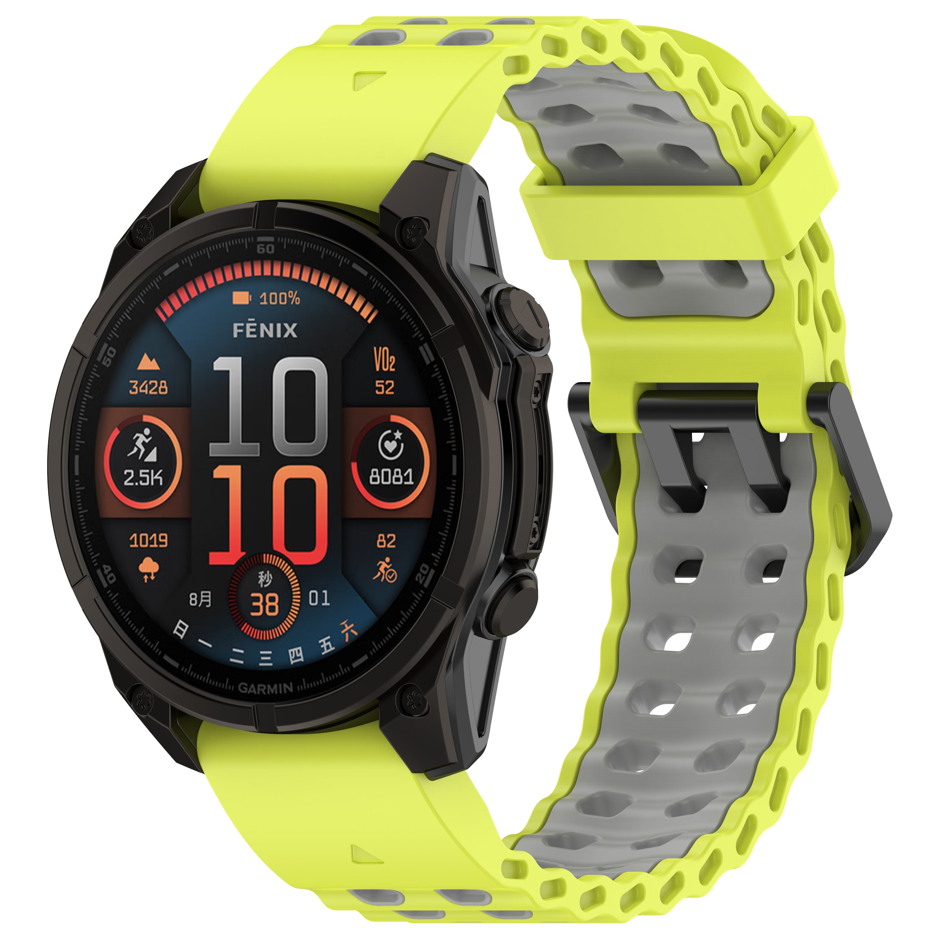 Garmin Epix Gen 2 Wave Sport Strap (Lime/Dark Grey)