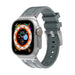 Apple Watch Ultra Luxus Liquid Silikonarmband (Dunkelgrau mit Silber)