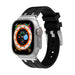 Apple Watch Luxury Liquid Silicone Strap (Black/Silver)