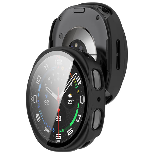 Samsung Galaxy Watch 8 / 9 - 44mm Hardcase mit Glas (Schwarz)