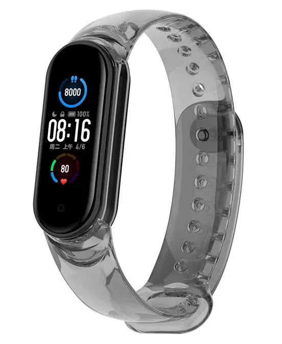 Silicone Colour Changing Crystal, black, on a watch, 3/4 front view