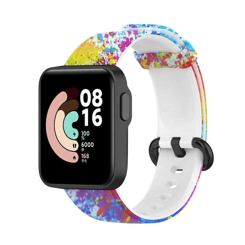 Silicone Patterned Strap, on a watch, 3/4 front view