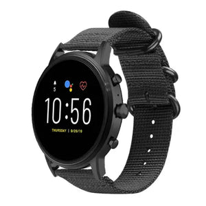 Fossil Gen 4 Explorist (HR) Nylonarmband mit Schnallenverschluss (Schwarz)