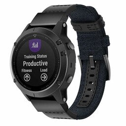 Garmin Instinct 3 - 45mm nylon hybrid bandje (blauw)